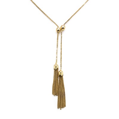 Lot 73 - A 9ct gold sautoir necklace