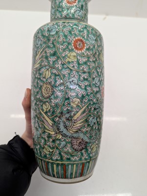 Lot 97 - A pair of Chinese famille verte vases