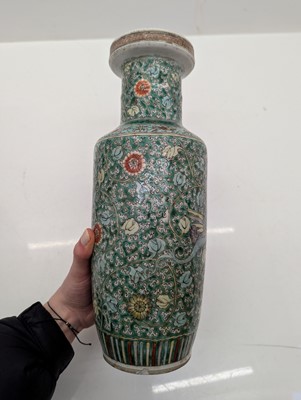 Lot 97 - A pair of Chinese famille verte vases