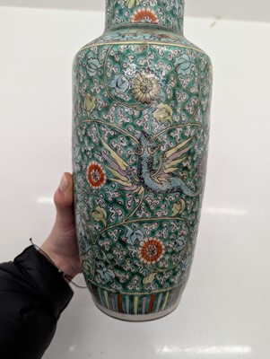 Lot 97 - A pair of Chinese famille verte vases