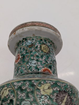 Lot 97 - A pair of Chinese famille verte vases