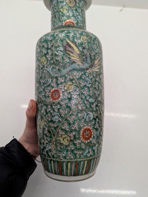 Lot 97 - A pair of Chinese famille verte vases