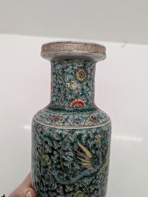 Lot 97 - A pair of Chinese famille verte vases