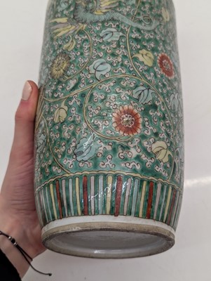 Lot 97 - A pair of Chinese famille verte vases