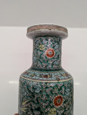 Lot 97 - A pair of Chinese famille verte vases