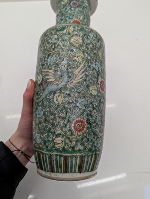 Lot 97 - A pair of Chinese famille verte vases