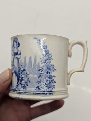 Lot 43 - A group of Victorian pearlware pottery mugs