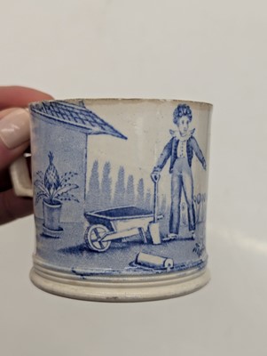 Lot 43 - A group of Victorian pearlware pottery mugs