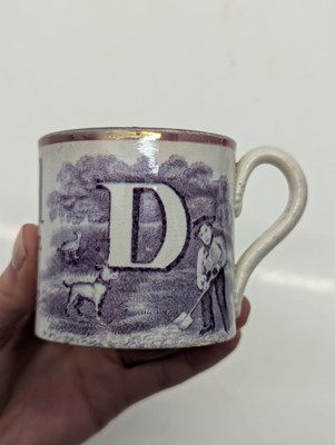 Lot 43 - A group of Victorian pearlware pottery mugs