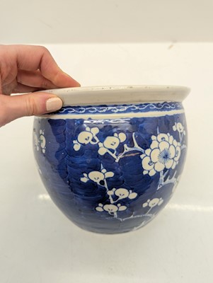 Lot 86 - A group of three Chinese blue and white porcelain fish bowls