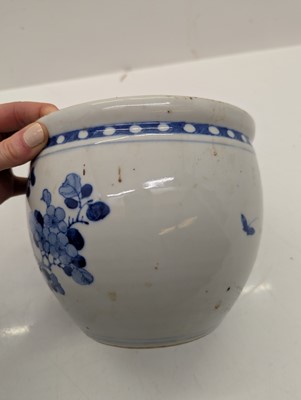 Lot 86 - A group of three Chinese blue and white porcelain fish bowls