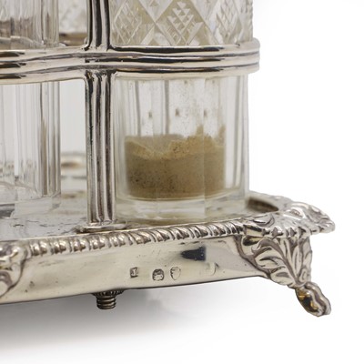 Lot 16 - A George III silver cruet stand