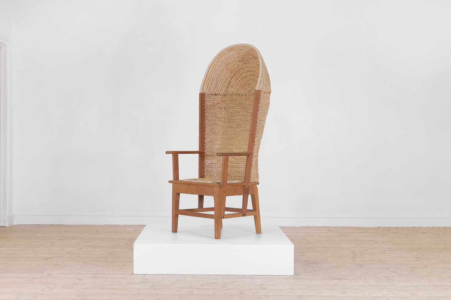 Lot 154 - An oak and woven seagrass Orkney chair