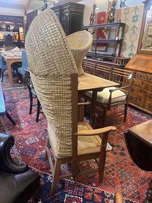 Lot 154 - An oak and woven seagrass Orkney chair