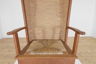Lot 154 - An oak and woven seagrass Orkney chair