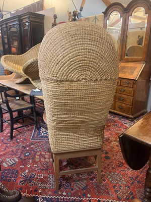 Lot 154 - An oak and woven seagrass Orkney chair