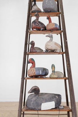 Lot 646 - A collection of painted wood and fibreglass decoy ducks