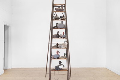 Lot 646 - A collection of painted wood and fibreglass decoy ducks