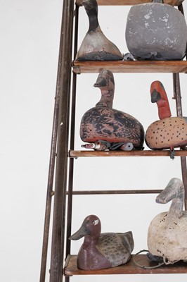 Lot 646 - A collection of painted wood and fibreglass decoy ducks