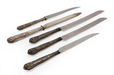 Lot 8 - A group of five silver handled knives