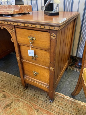 Lot 14 - A late Victorian Arts and Crafts walnut desk
