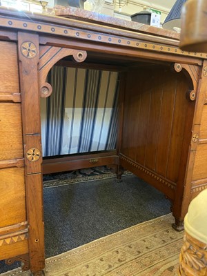Lot 14 - A late Victorian Arts and Crafts walnut desk