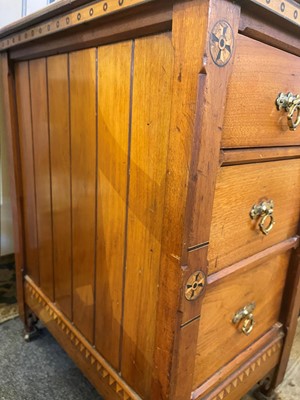 Lot 14 - A late Victorian Arts and Crafts walnut desk