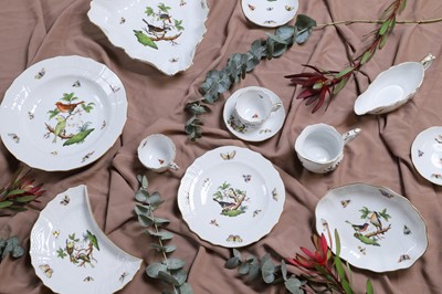 Lot 450 - A Herend 'Rothschild Bird' pattern part dinner service