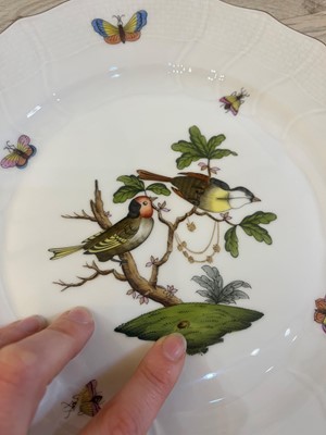 Lot 450 - A Herend 'Rothschild Bird' pattern part dinner service