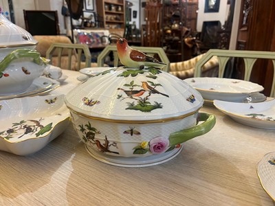 Lot 450 - A Herend 'Rothschild Bird' pattern part dinner service