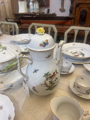 Lot 450 - A Herend 'Rothschild Bird' pattern part dinner service