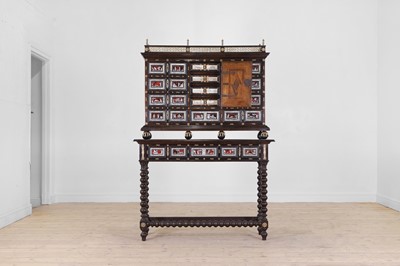 Lot 460 - A baroque rosewood and ebonised cabinet on stand
