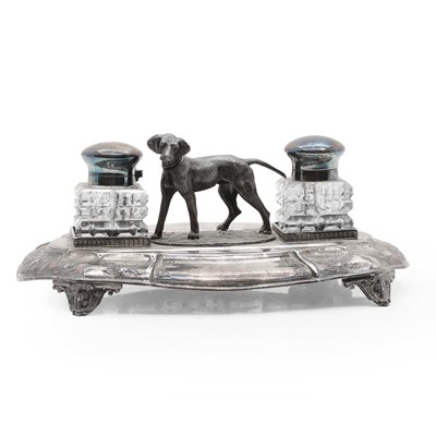 Lot 4 - A silver plated desk stand