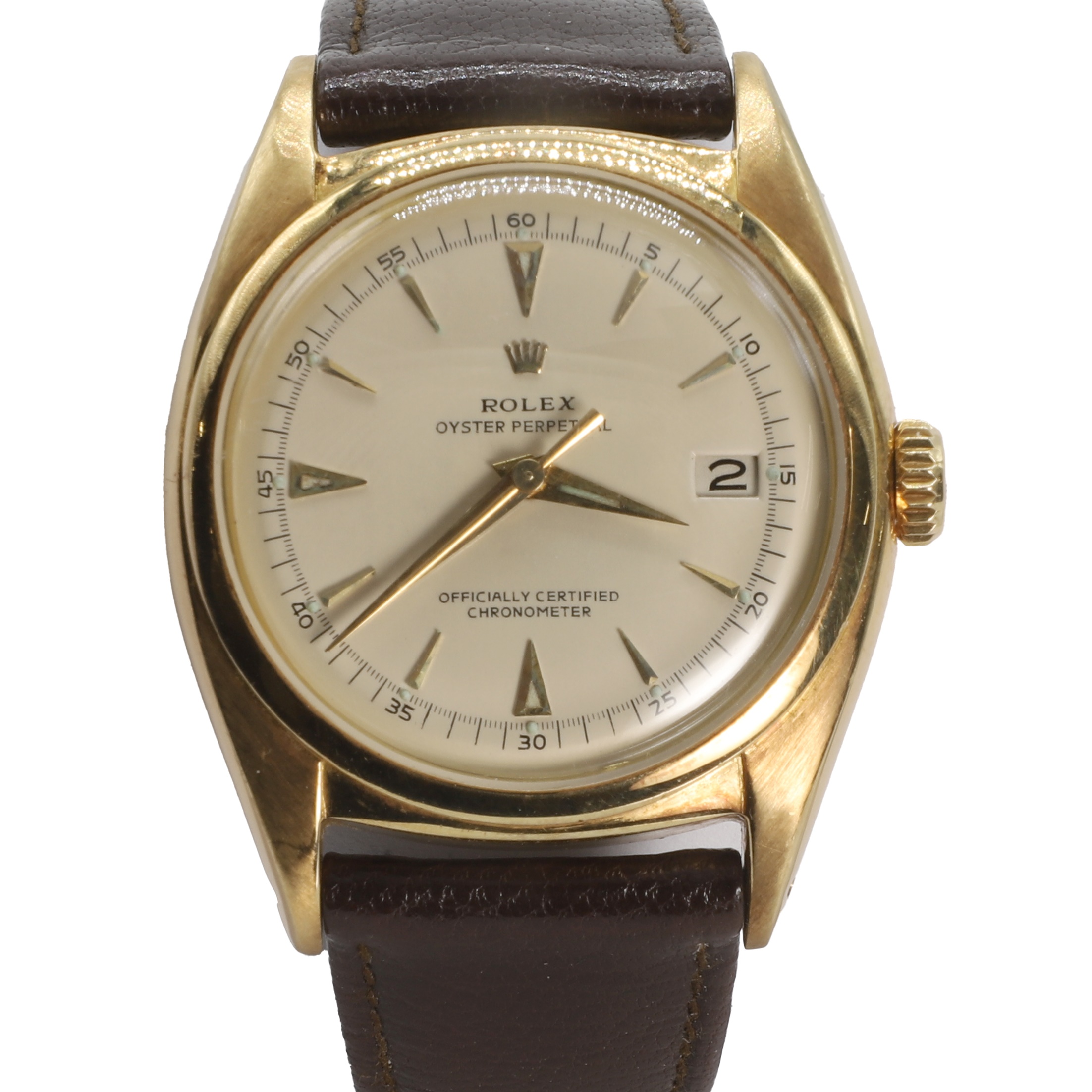 Lot 567 - An 18ct gold Rolex Oyster Perpetual