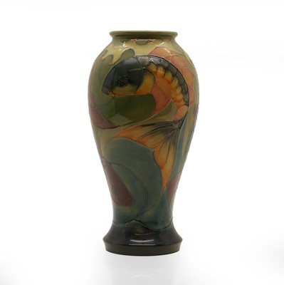 Lot 96 - A Moorcroft 'Carp' pattern pottery vase