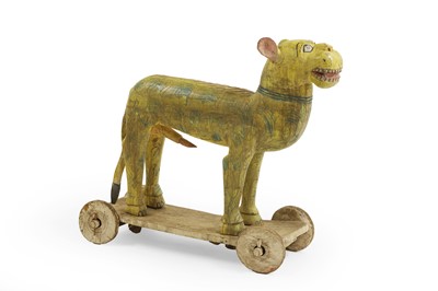 Lot 376 - A painted wooden tiger