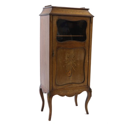 Lot 386 - A Victorian mahogany and marquetry inlaid display cabinet