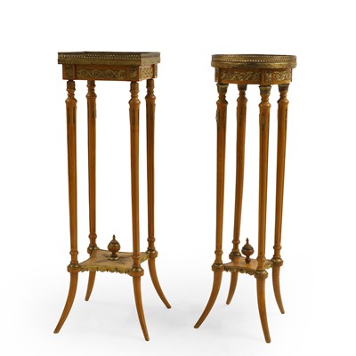 Lot 385 - Two of Louis XV style jardinière stands