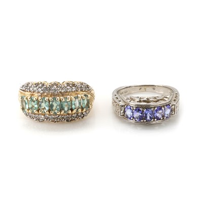 Lot 330 - Two 14ct gold gemstone set rings