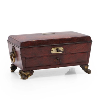 Lot 264 - A Regency red leather jewellery box