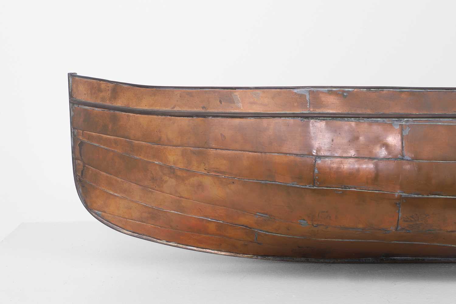 Lot 101 - A copper ship's hull model,