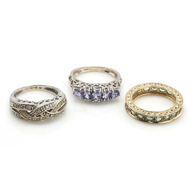 Lot 338 - A group of three 14ct gold rings