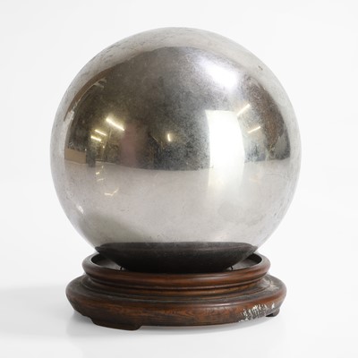 Lot 26 - An unusual silvered glass ball
