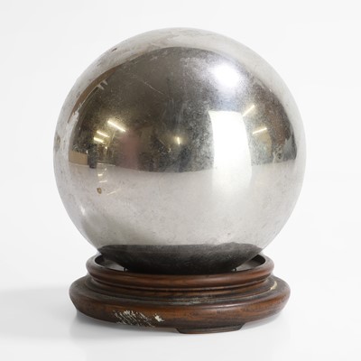 Lot 26 - An unusual silvered glass ball