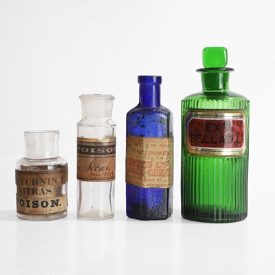 Lot 374 - Four Victorian poison bottles