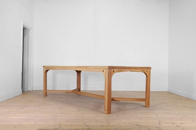 Lot A blonde oak refectory table