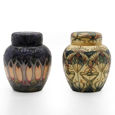 Lot 174 - Two Moorcroft ginger jars and covers 'Star of Bethlehem' and 'Cluny'