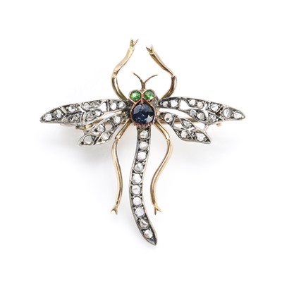 Lot 17 - A late Victorian dragonfly brooch