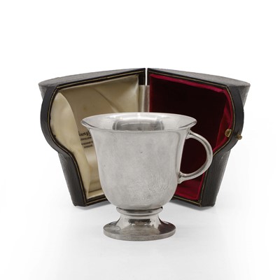 Lot 5 - A silver christening mug