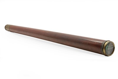 Lot 595 - A brass and wood mounted single drawer telescope
